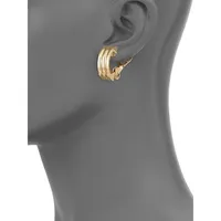 Goldtone Clip-On Hoop Earrings