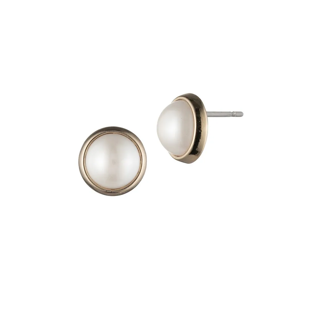Lauren Ralph Lauren + Faux Pearl-Embellished Stud Earrings | Kingsway Mall