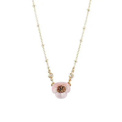 Floral Beauty Crystal Pendant Necklace