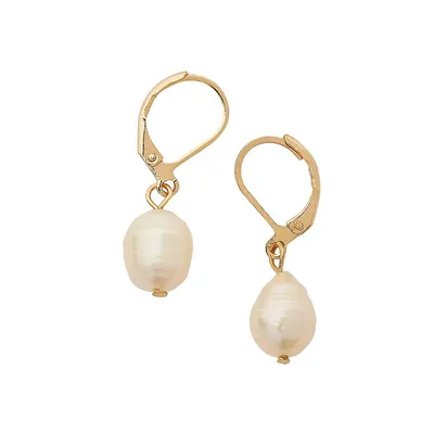 Boucles d'oreilles à perles d'eau douce ivoire et baroques