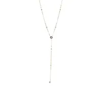 Basic Goldtone & Crystal Y-Necklace