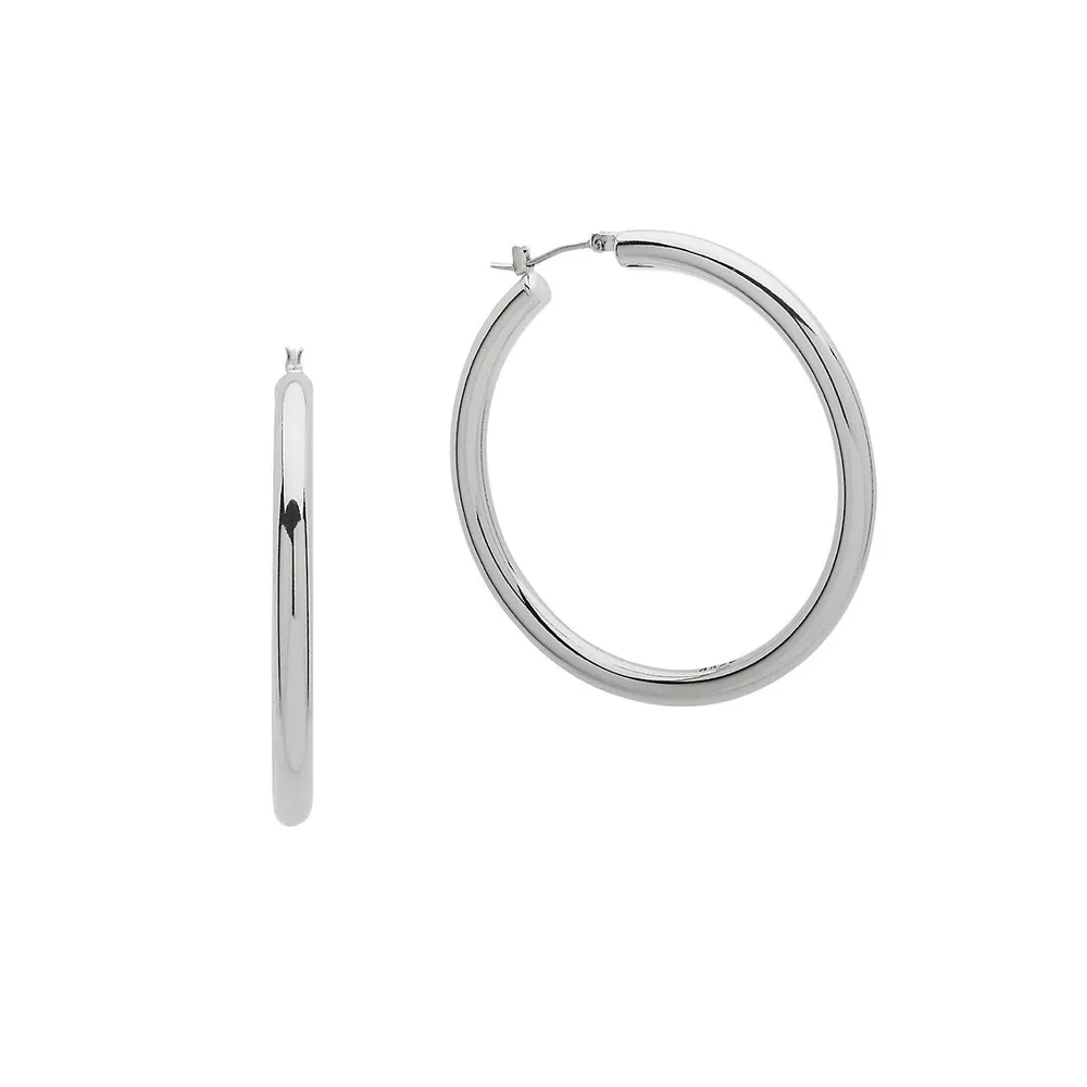 Basic Silvertone Hoop Earrings