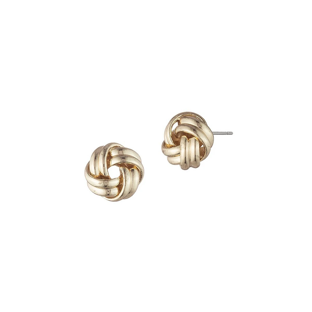 Goldtone Knot Stud Earrings