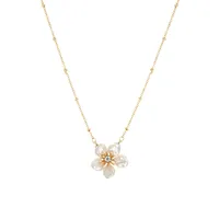 Basic Goldtone Flower Pendant Necklace