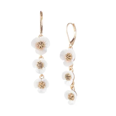 Basic Goldtone Floral Drop Earrings