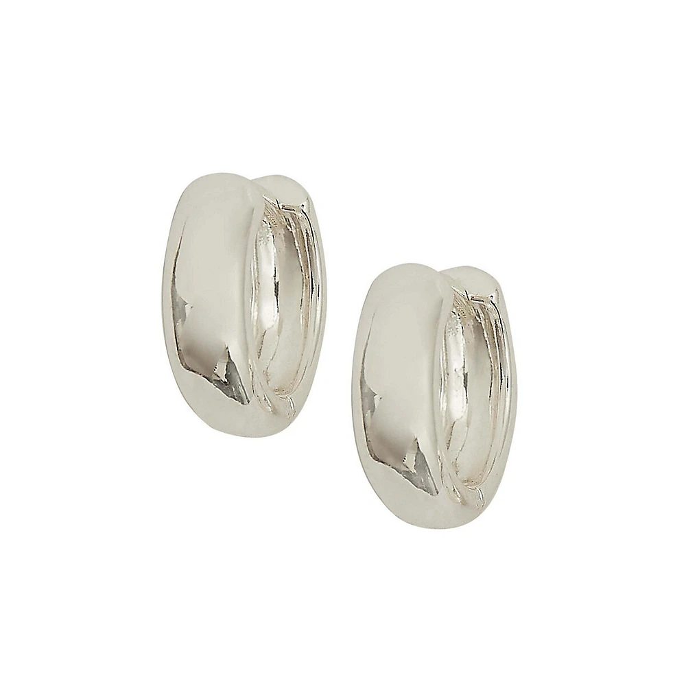 Silvertone Huggie Earrings