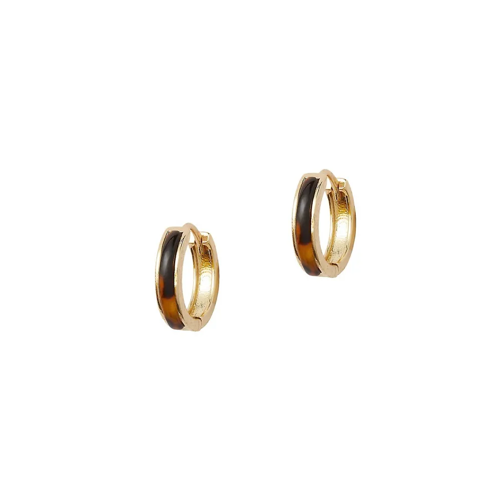 Tortoiseshell Huggie Earrings