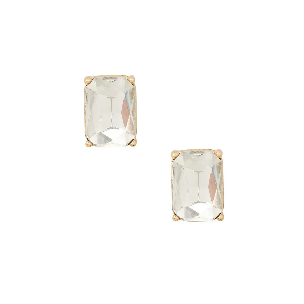 Crystal Rectangular Stud Earrings