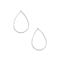 Silvertone Pull Through Hoop Earrings