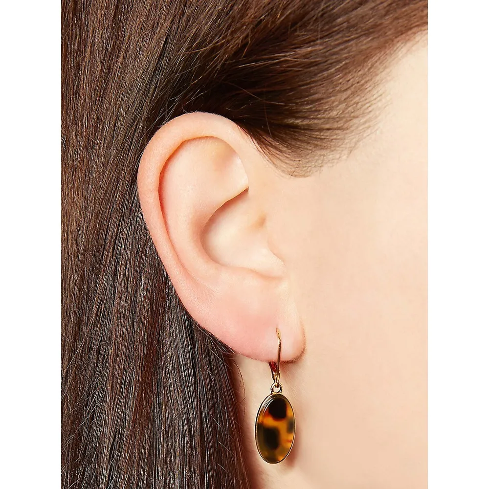 Tortoiseshell Oval Euro Drop Earrings