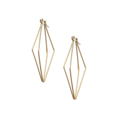 Goldtone Triangle Hoop Earrings