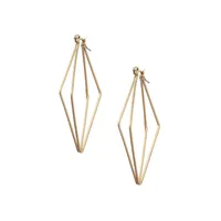 Goldtone Triangle Hoop Earrings