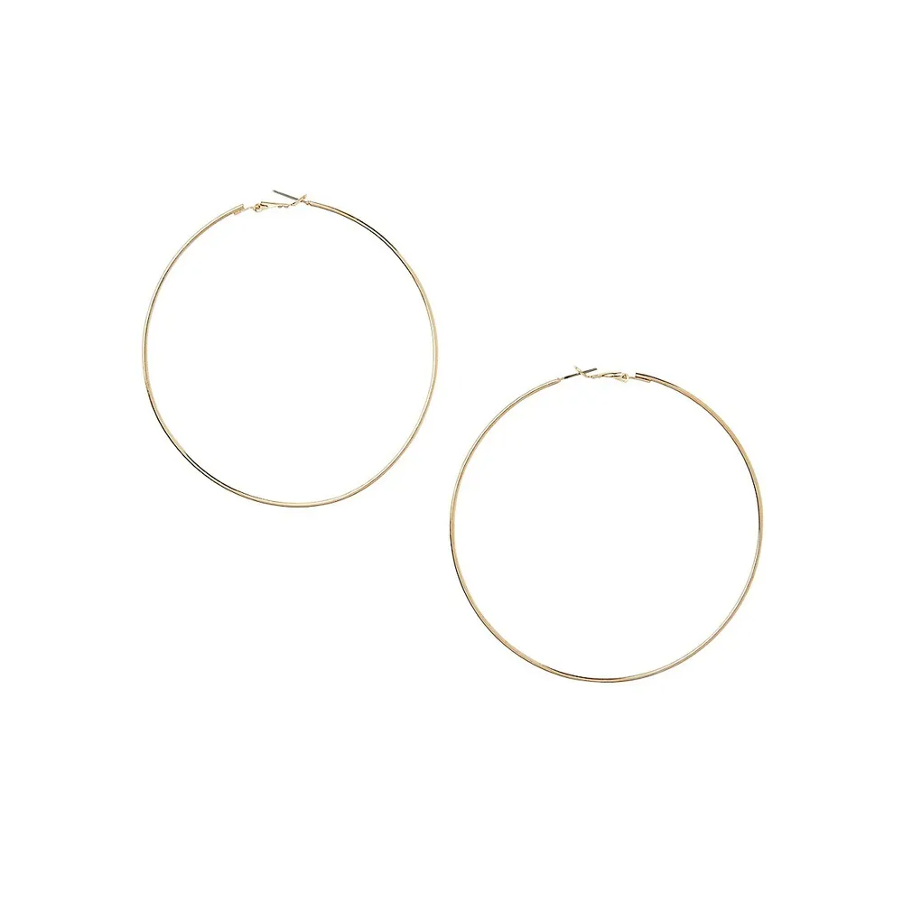 Goldtone Large Hoop Earrings