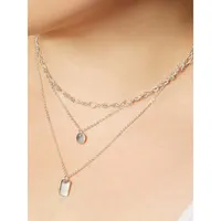 Silvertone Layered Pendant Necklace