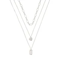 Silvertone Layered Pendant Necklace