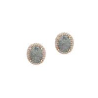 Cubic Zirconia Goldtone Stone Stud Earrings