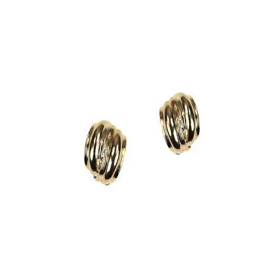 Boucles d'oreilles à pince dorées en demi-anneau