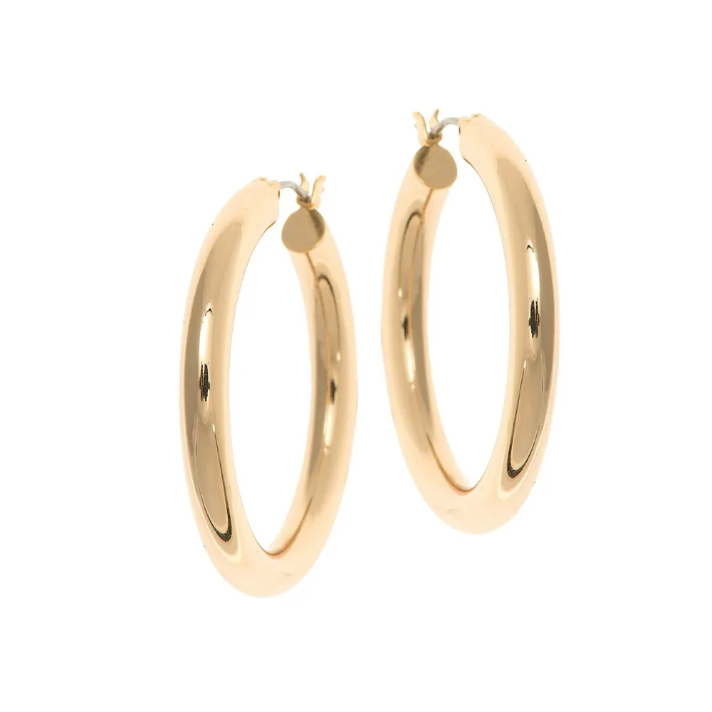 Goldtone Basic Hoop Earrings