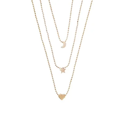 3-Row Goldtone Necklace
