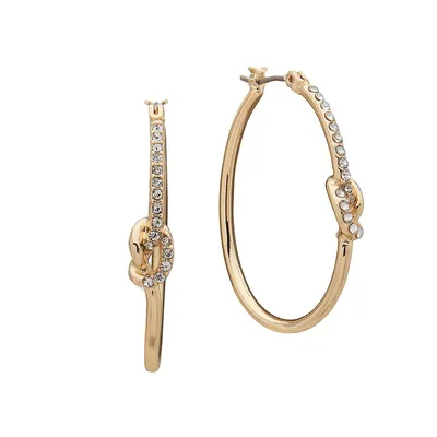 Goldplated & Crystal-Embellished Hoop Earrings