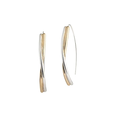 Two-Tone Threader Earrings