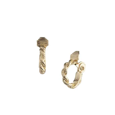 Goldtone Rope-Design Hoop Earrings