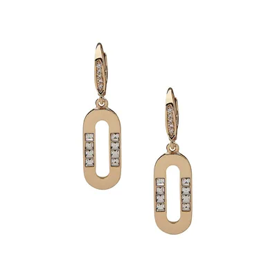 Hayworth Goldtone & Crystal Link Drop Earrings