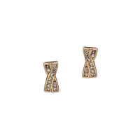 Loren Goldplated & Pavé Cubic Zirconia Twist Stud Earrings