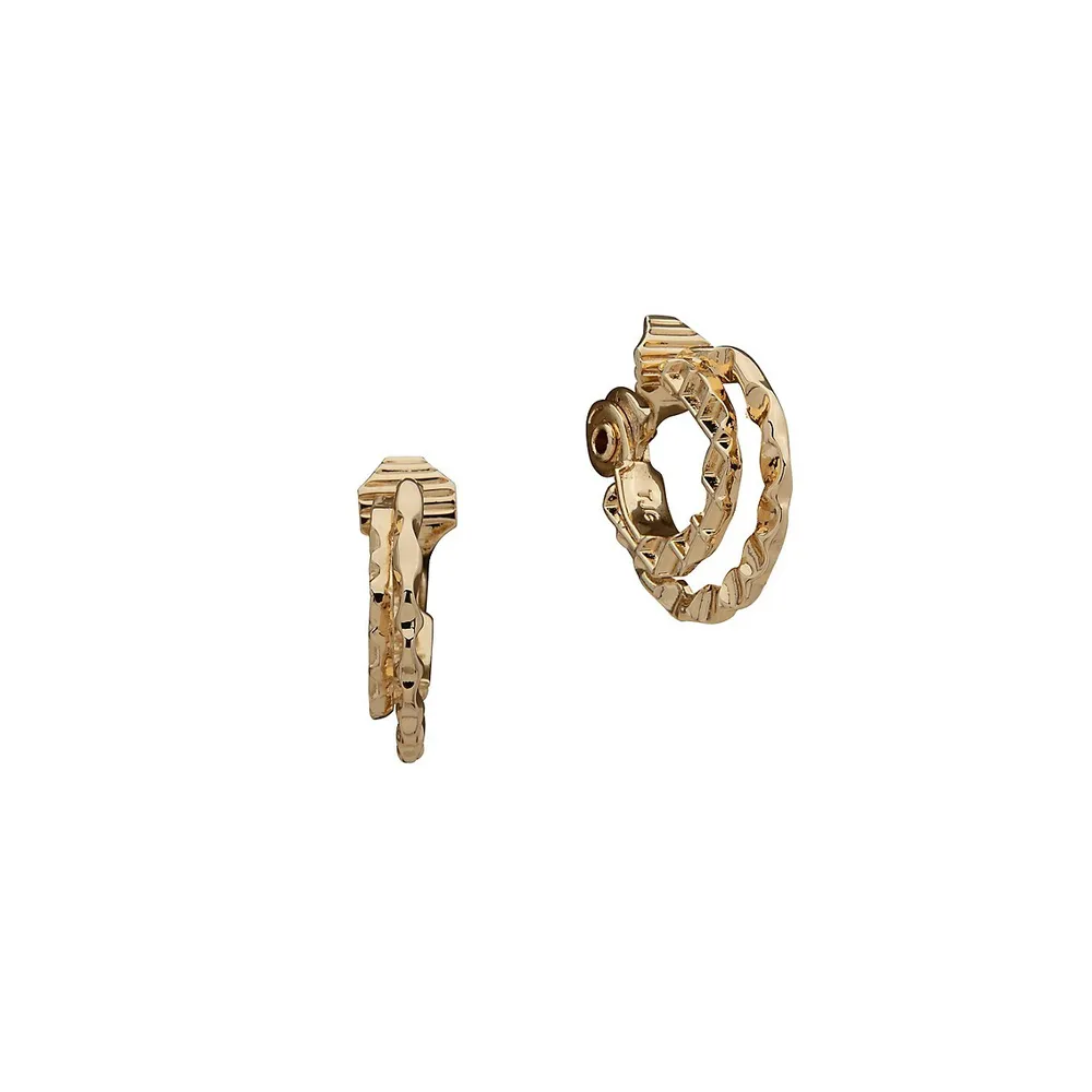 Goldtone Double Layered Hoop Earings