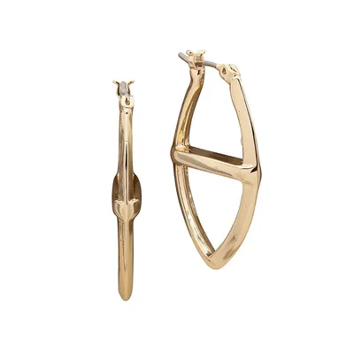 Goldtone Beveled-Link Earrings
