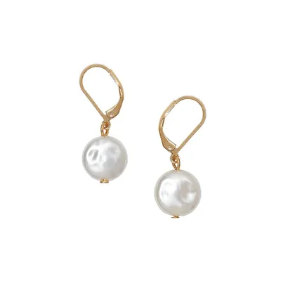 Goldplated Baroque Faux Pearl Drop Earrings