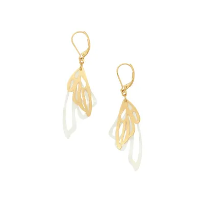 Goldtone Butterfly-Wing Earrings