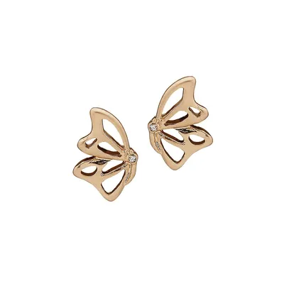 Boucles d'oreilles dorées à papillon en filigrane