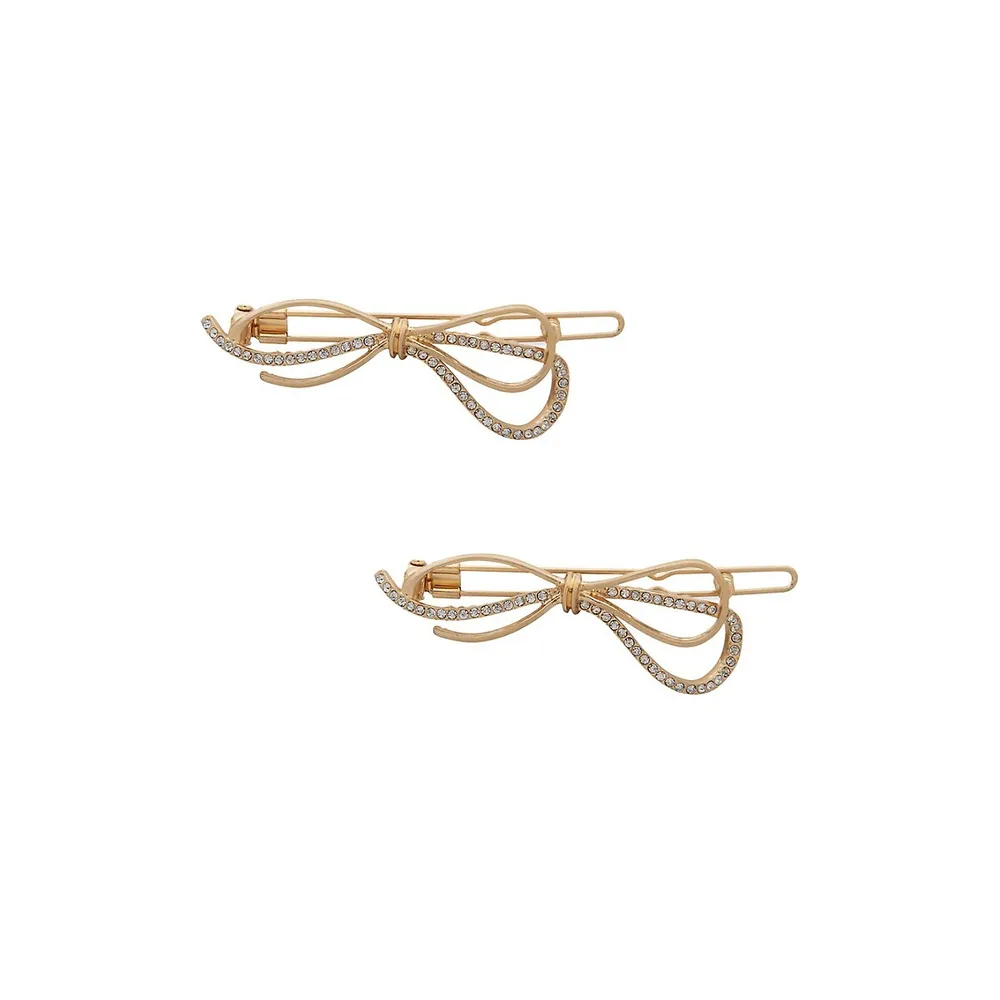 Pack Of 2 Goldtone Hair Clips