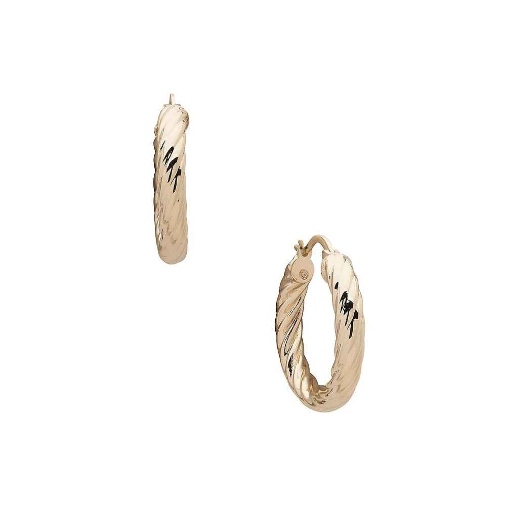 Goldtone Twisted Hoop Earrings