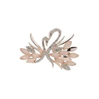 Rose-Goldtone & Crystal Swan Box Pin