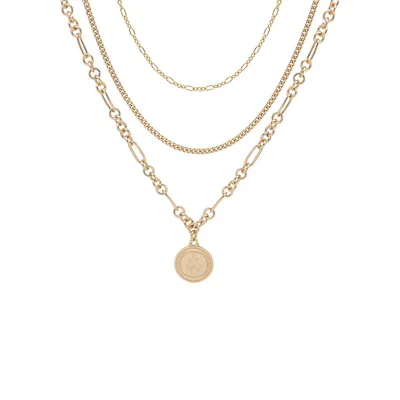 Goldtone Layered Pendant Necklace