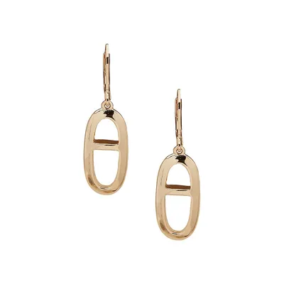 Goldtone Split-Link Drop Earrings