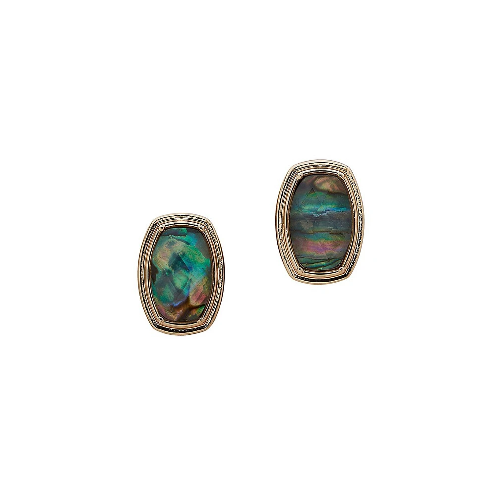 Goldtone Two-Tone Stud Earrings