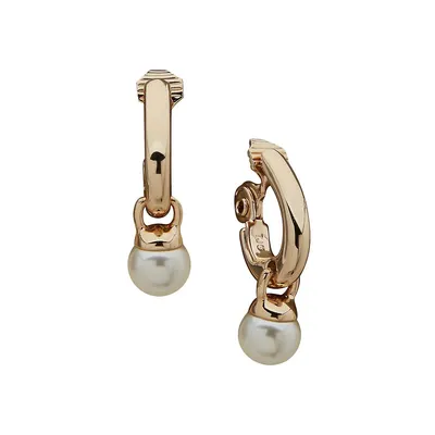 Soho Goldtone & Faux Pearl Drop Earrings
