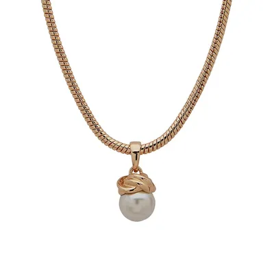 Kate Spade New York Fresh Squeeze Goldtone, Cubic Zirconia and Faux-Pearl  Station Necklace