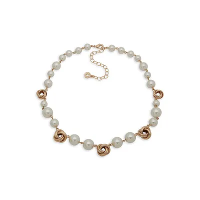 Soho Goldtone & Faux Pearl Necklace
