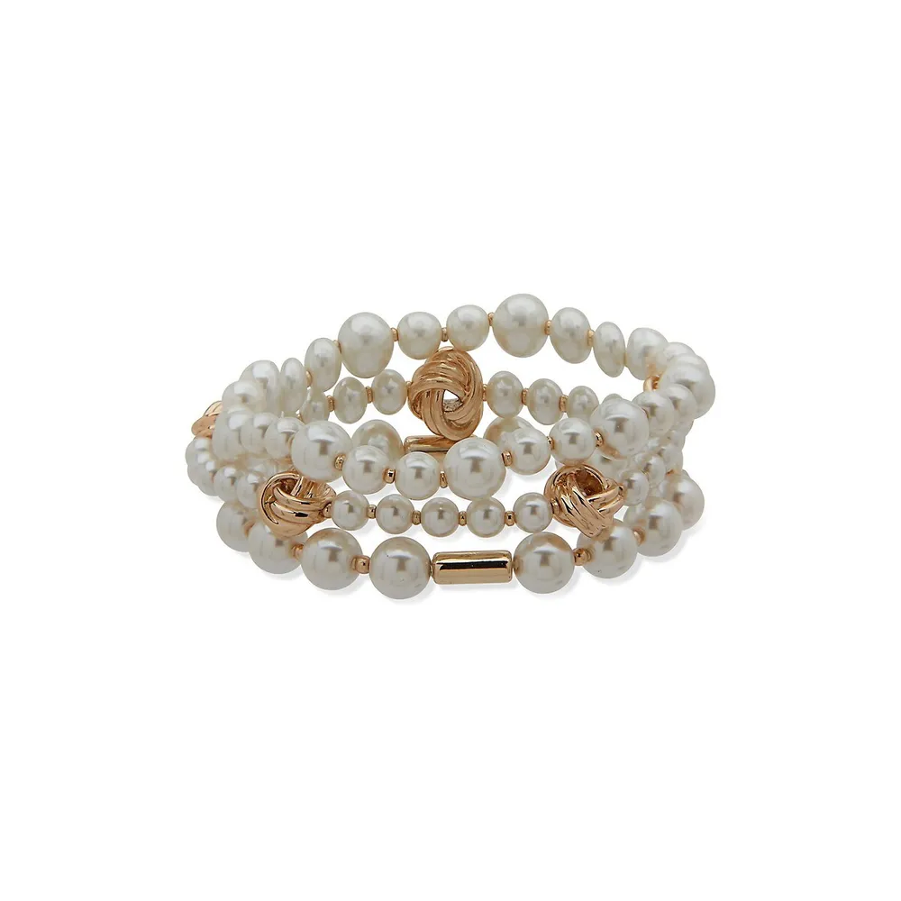 Soho Goldtone & Faux Pearl Bracelet