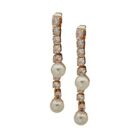 Mirage Midnight, Crystal & Faux Pearl Drop Earrings