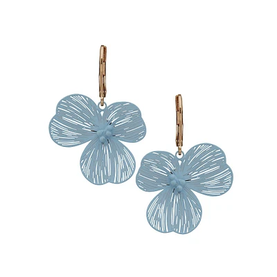 Open Flower Drop Earrings