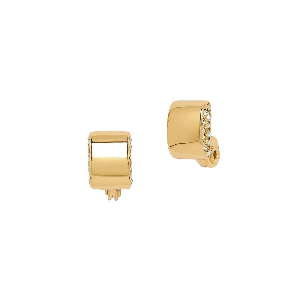 Goldtone Pave Stud Earrings