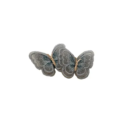 Goldtone Double Butterfly Barrette