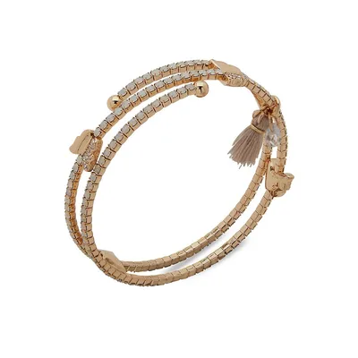Goldplated Pavé Coil Wrap Bracelet