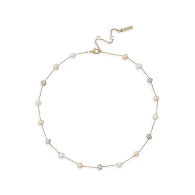 Kate Spade New York Fresh Squeeze Goldtone, Cubic Zirconia and Faux-Pearl  Station Necklace