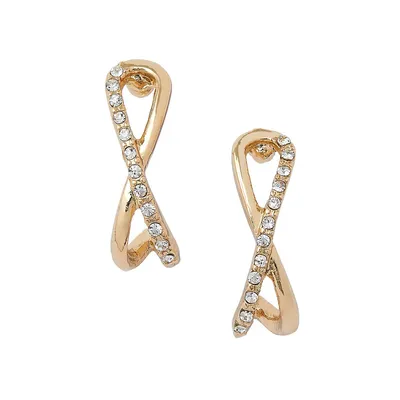 Goldtone & Crystal Infinity Stud Earrings